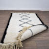 tapis berbere beni ouarain noir et blanc dos