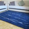 tapis berbere beni ourain bleu matiere