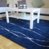 tapis berbere beni ourain bleu matiere