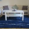 tapis berbere beni ourain bleu matiere