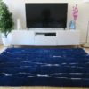 tapis berbere beni ourain bleu matiere