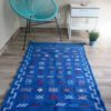 tapis berbere kilim bleu matiere