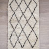 Tapis berbère Beni Ouarain Blanc avec motifs en losanges