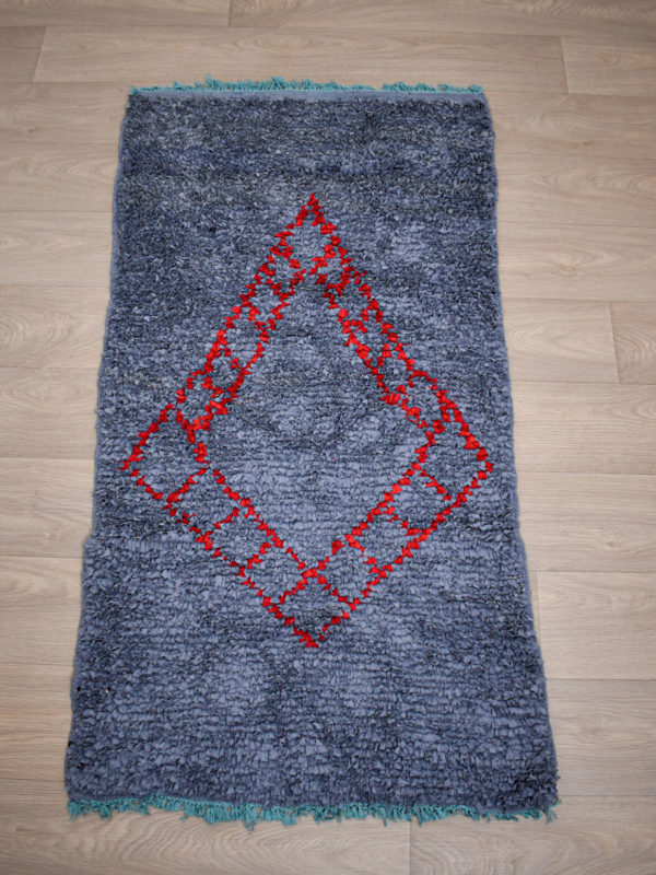 Tapis berbère Boucherouite Gris