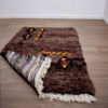 Tapis berbère Boucherouite Marron à motifs colorés