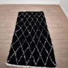 Tapis berbère Boucherouite Noir Blanc