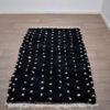 Tapis berbère Boucherouite Noir à pois blancs