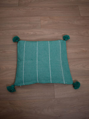 Coussin berbere vert raye