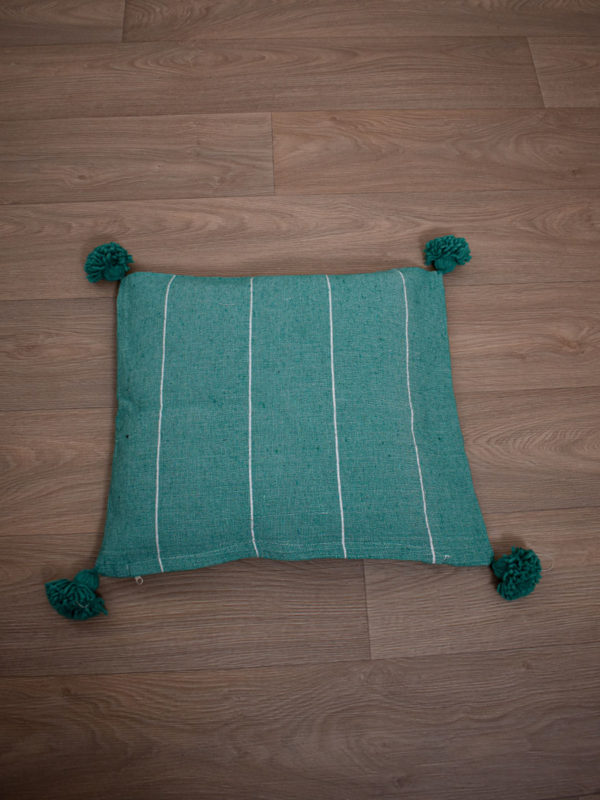 Coussin berbere vert raye