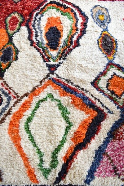 Tapis_Berbere_Beni Ouarain_TBO67_Motif SYMBOLES MULTICOLRS