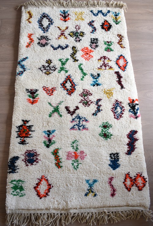 Tapis_Berbere_Beni Ouarain_TBO68_Motif SYMBOLES MULTICOLRS