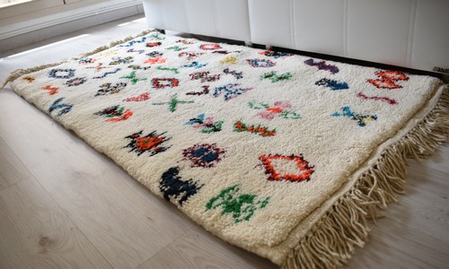 Tapis_Berbere_Beni Ouarain_TBO68_Motif SYMBOLES MULTICOLRS