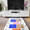 Tapis_Berbere_Beni Ouarain_TBO65_Blanc avec Motif marelle colorée